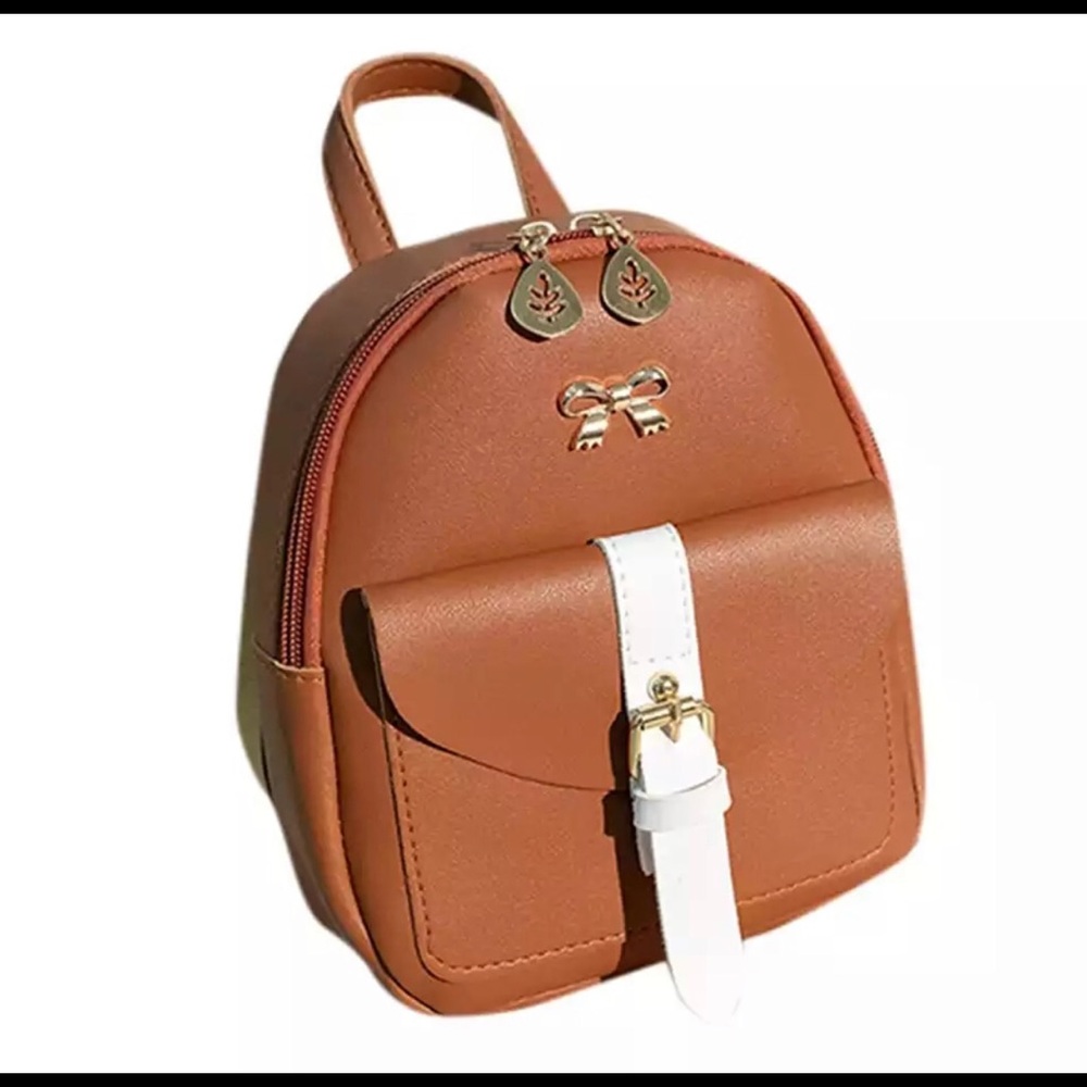 Brown mini backpack